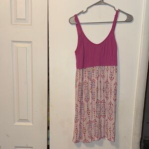 Pink and Patterned Sleeveless Dress